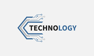 Modern digital technology logo with abstract innovation concept for startup and corporate branding