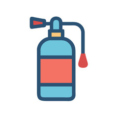 Stylized fire extinguisher illustration on a solid black background