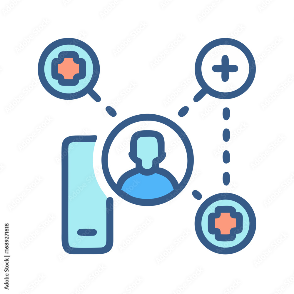 Poster remote health monitoring application interface concept design illustration