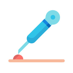 Blue Pen Applying Ointment on Skin Vector Illustration