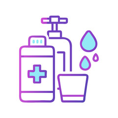 Healthcare Hygiene Kit with Faucet and Water Illustration