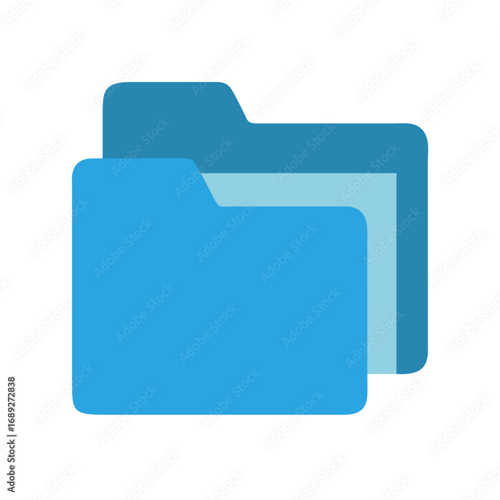 Poster two blue folder icons on a black background isolated