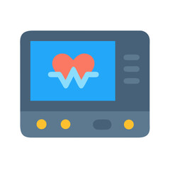 Vital sign monitor display showing heartbeat and medical data