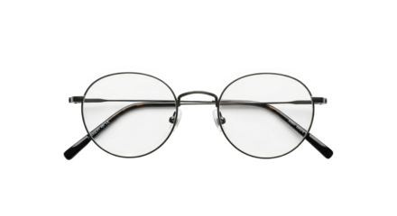 Round Metal Frame Eyeglasses Black