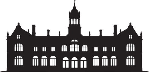 Silhouette of Classic Architecture Building Design Historical Landmark Structure