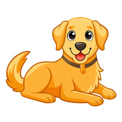 vector illustration of labrador retriever, lying down, cartoon