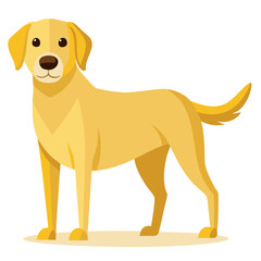 vector illustration of labrador retriever, fetching, flat design