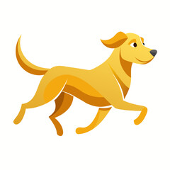 vector illustration of labrador retriever, running, abstract