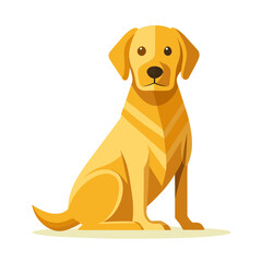 vector illustration of labrador retriever, sitting, abstract