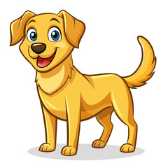 vector illustration of labrador retriever, fetching, cartoon