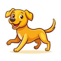 vector illustration of labrador retriever, running, cartoon