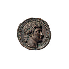 Ancient Roman Bronze Coin of Antoninus Pius - Close-up Profile