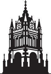 Fototapeta premium Ornate Building Illustration Architectural Structure Design Element Silhouette