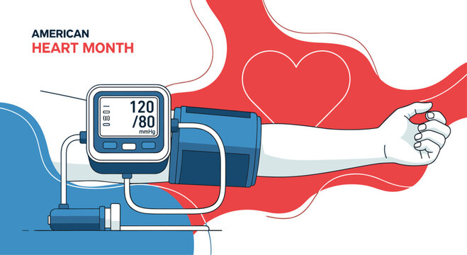 Blood Pressure Monitor and Arm for American Heart Month.