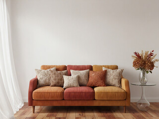 sofa and pillows