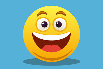 Joyful smiley face with wide open mouth and big eyes