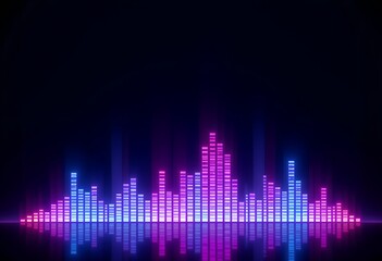 A Digital Audio Equalizer with Neon Pink and Blue Glow