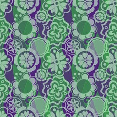 Colorful flowers as a seamless pattern. Multicolored background with flowers.
Seamless floral decor.