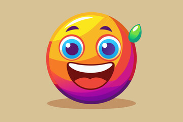 Joyful multicolored emoji with a single green sweat drop