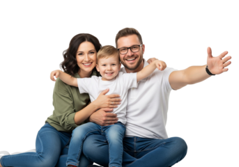 Casual Family Portrait with Joyful Bonding