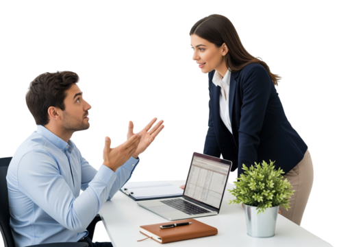 Office Discussion with Spreadsheet Review