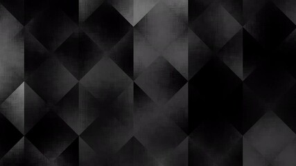 Dark grid grunge textured subtle smooth soft gray black loop background animation of triangular triangle fractal mosaic low poly geometric - Powered by Adobe