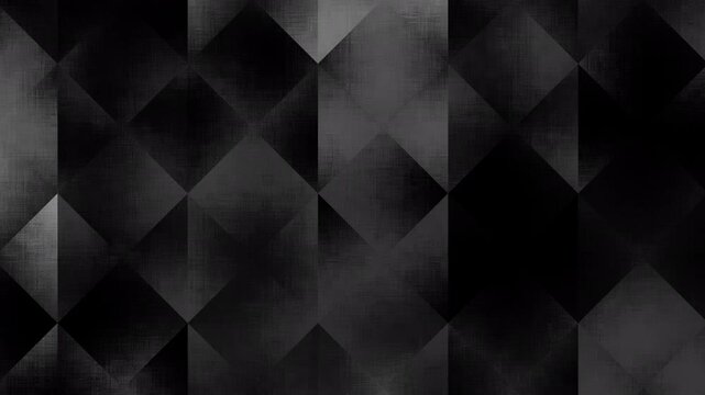 Dark grid grunge textured subtle smooth soft gray black loop background animation of triangular triangle fractal mosaic low poly geometric