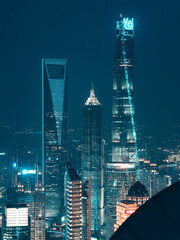 shanghai skyscraper trio view