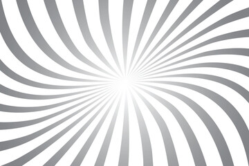 Abstract sunburst gray and white spiral burst background with a central focal point.