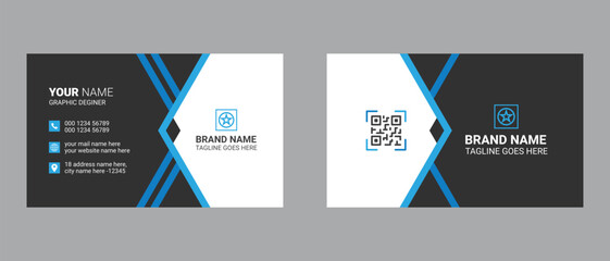 Double sided creative business card template design for corporate business, Professional and modern visiting card.	