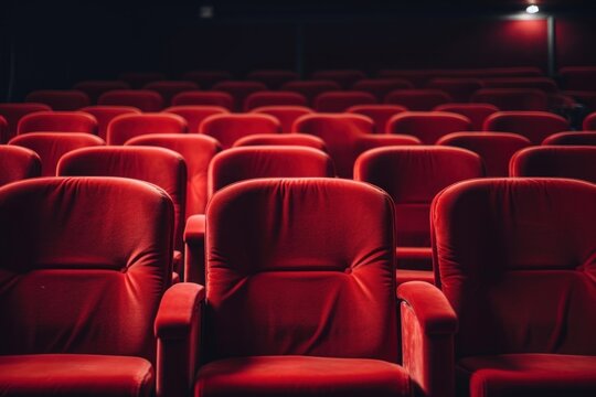 Red velvet armchairs auditorium repetition furniture.