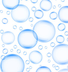 Transparent water bubbles wallpaper with clean minimal background for digital design