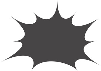 Comic speech bubble frame for text. Cartoon box for dialog and chat with explosion effect. Anime and manga cloud for messages and sale. Design element