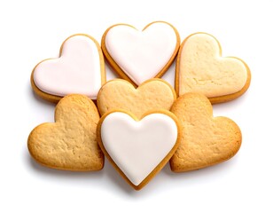 Heart-shaped cookies with icing