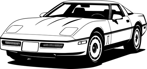 Retro 80's sport coupe car 