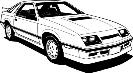 Classic 1980s Sports Car, retro american sport car 