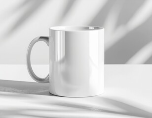 Obraz premium White ceramic coffee mug isolated on plain background.