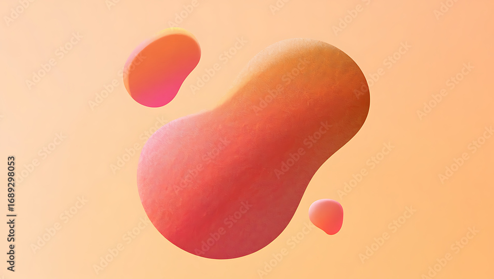 Aufkleber abstract 3d rendering of floating organic shapes with gradient colors