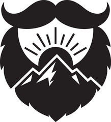 No shave november bearded mountain sunrise icon
