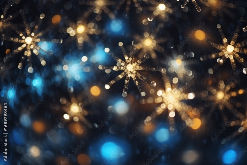 Canvas Prints neon black and blue light pattern bokeh effect background snow backgrounds christmas.