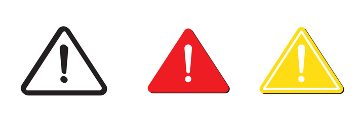 Caution vector icons. Warning icons. Caution alarm sign set. Danger signs. Warning attention icons