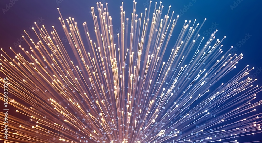 Poster a mesmerizing display of light streaks emanating from a central point, creating a dynamic and energe