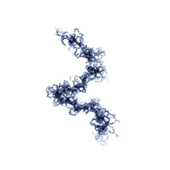 Abstract Blue Protein Structure on Black Background