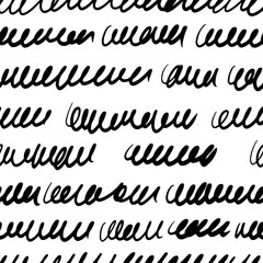 Abstract Doodle Scribbles Vector Seamless Pattern.