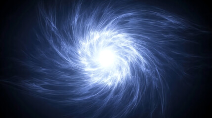Radiant Blue Spiral in Cosmic Darkness