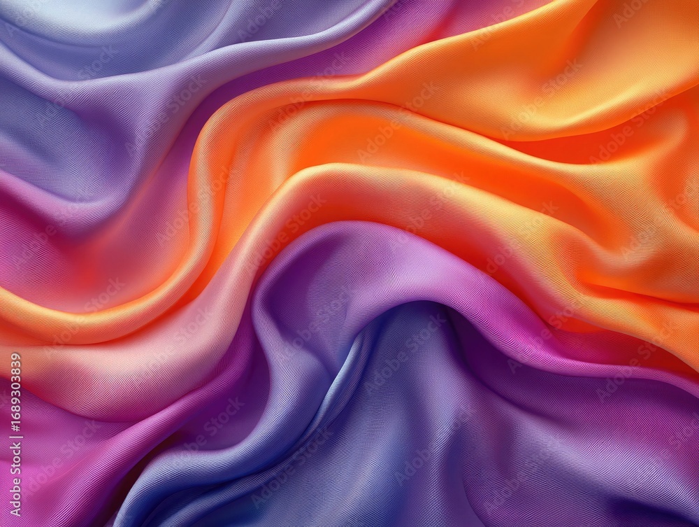Poster colorful fabric texture with elegant waves and gradient effect. use as background, for textile desig