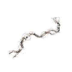 Obraz premium Abstract Spiral Particle Flow Glittering Silver and Orange Swirl