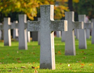 War graves in autumn