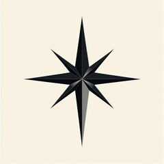 Obraz premium A solid black christmas star symbol directional navigation.
