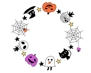 キュートでカラフルなハロウィンフレームリース
Cute and colorful Halloween frame wreath